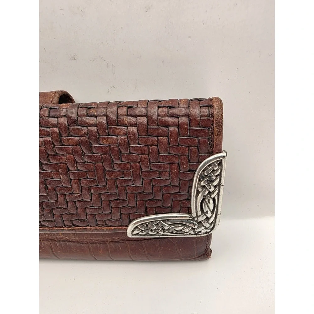 Vintage 90's-2000's Brighton Brown Aligator Weave Billfold Wallet